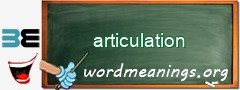 WordMeaning blackboard for articulation